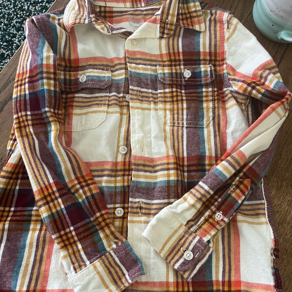 Super soft Cotton Size 6-7 LS button down shirt